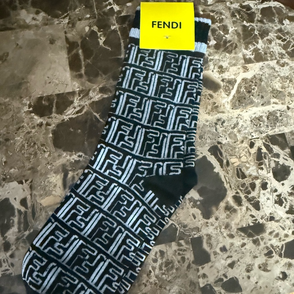 Fashion Monogram Black and White Socks
